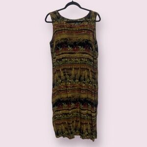 Vintage Giraffe Zoo Animal Aztec Tropical Beach Vaca Straight Hipster Midi Dress